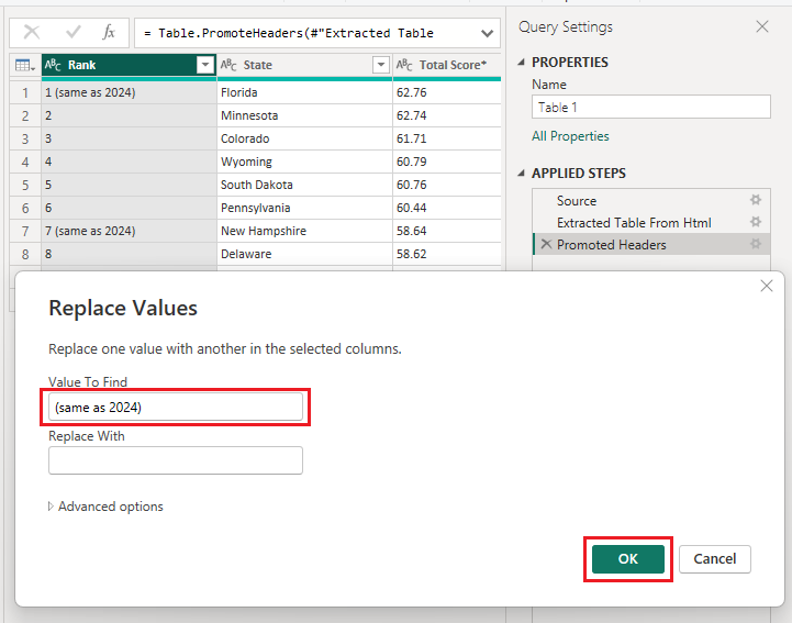 Captura de pantalla que muestra el uso de la función 