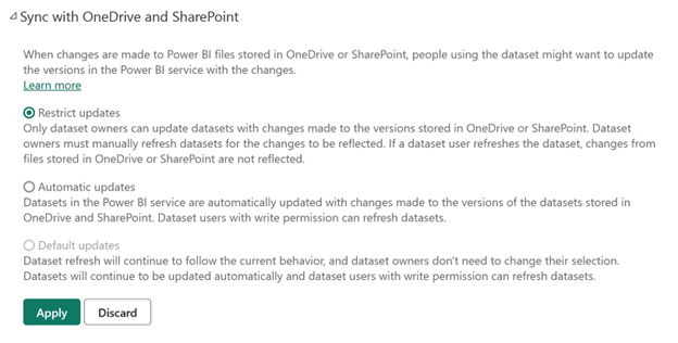 Captura de pantalla que muestra la opción de restricción de actualizaciones automáticas de OneDrive.