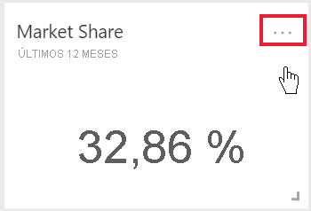 Screenshot of a card tile showing market share, with an ellipsis called out in the upper right corner.