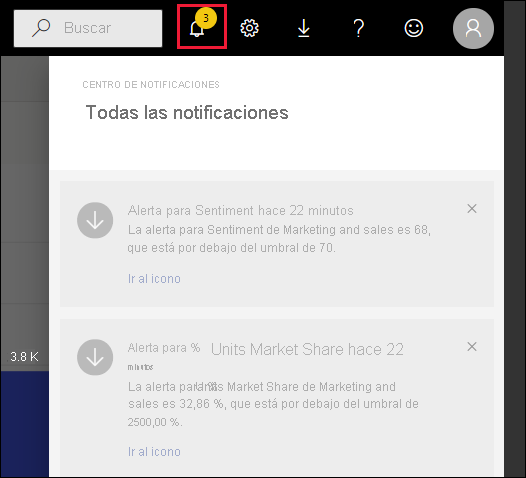 Screenshot showing the Notification center, with the notification icon called out and a few notifications visible.