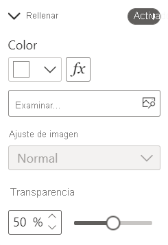 Screenshot showing Fill image settings.