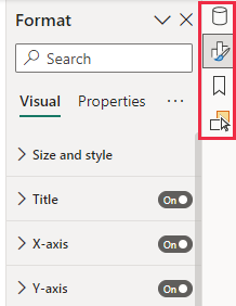 Screenshot showing the pane switcher in the Format pane.