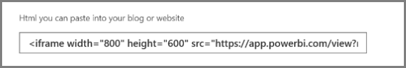Screenshot of Embed code.