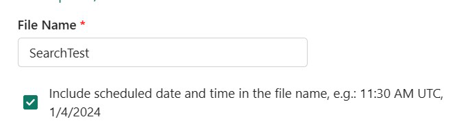 Captura de pantalla que muestra la opción Nombre de archivo.