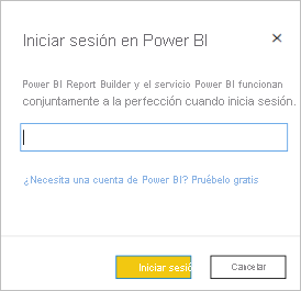 Screenshot showing Sign in to Power BI.