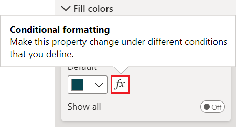 Screenshot that shows how to select conditional formatting for the default color.