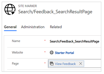 Valor de la página de resultados Feedback_SearchResultPage