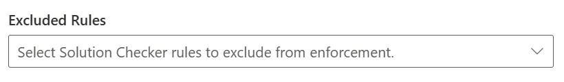 Captura de pantalla de las exclusiones de reglas de aplicación del verificador de soluciones.