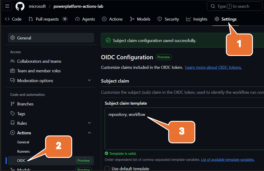 Configuración de OIDC