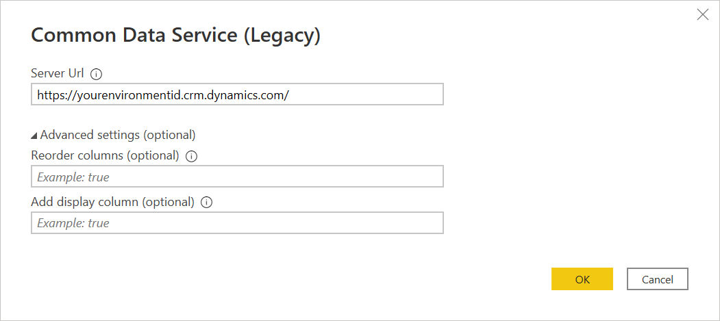 Selección de dirección URL del servidor.