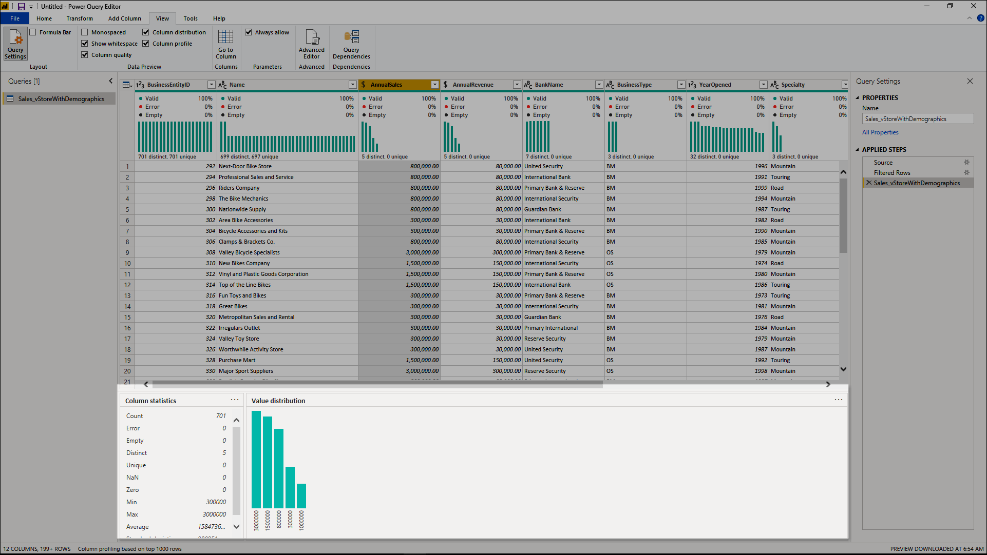 Uso de las herramientas de generaci n de perfiles de datos power