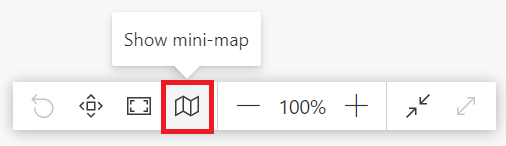 Botón de miniasignación disponible en la esquina inferior derecha del panel de vista de diagrama.