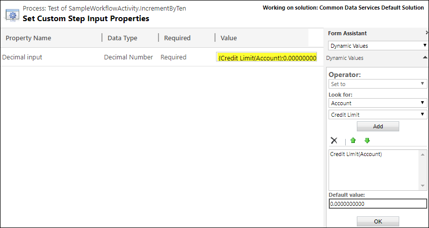 Establezca la propiedad de entrada decimal.