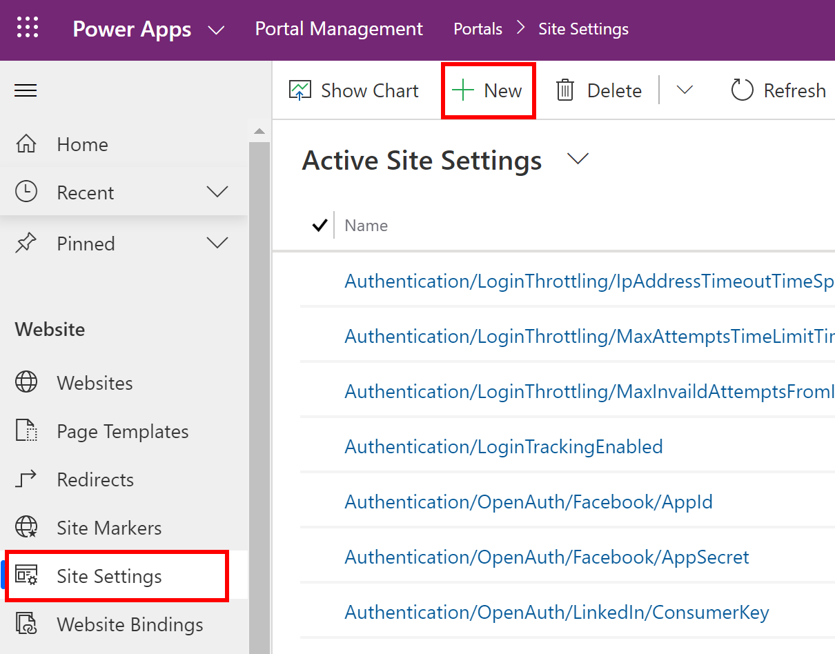 Nueva configuración del sitio Nueva configuración del sitio.