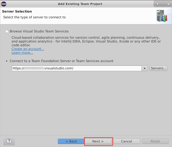 Select the Azure DevOps Services repo.