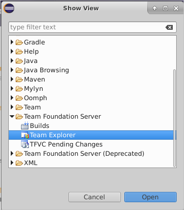 Select the Team Explorer View.