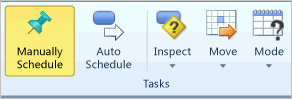 Task mode scheduling ribbon menu options