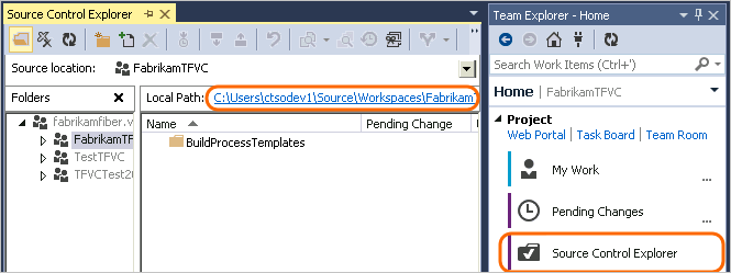 Open the workspace folder from source control explorer