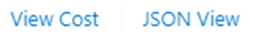 Captura de pantalla ver los botones de vista JSON de costo.