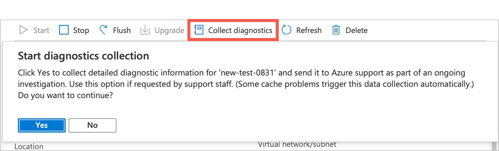 captura de pantalla del mensaje emergente 