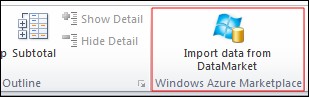 Figure 6.1 - DataMarket plugin in Excel