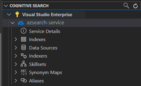 Árbol de búsqueda de Azure en VS Code