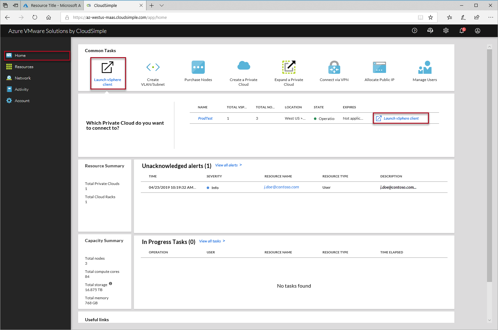 Inicio del cliente vSphere