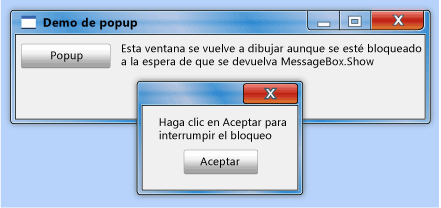 MessageBox con un botón "Aceptar"