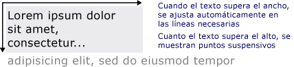 Texto mostrado mediante un objeto FormattedText