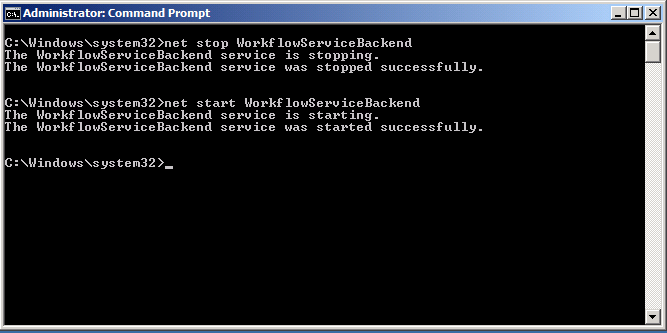 Restarting the Workflow Service Backend service