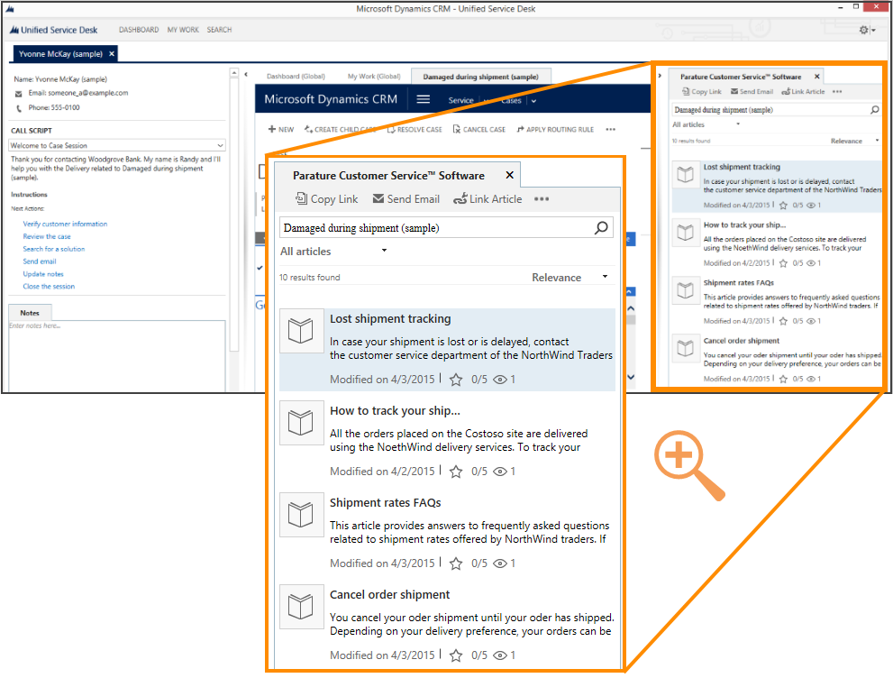 Control KM en Unified Service Desk