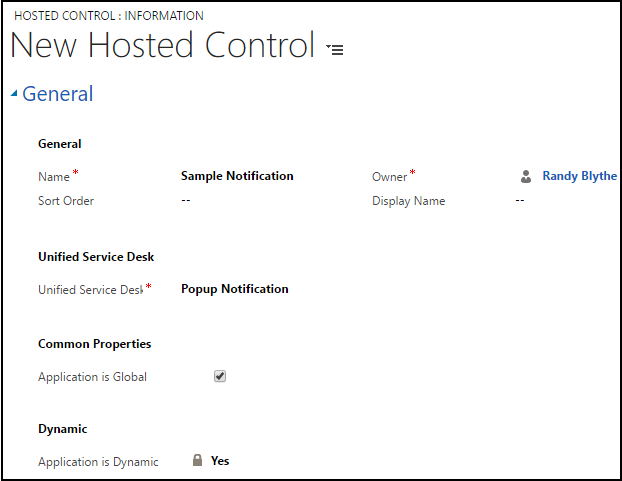 Control hospedado Notificación