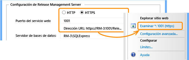 El puerto en IIS coincide con el puerto en el servidor