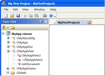 MyApp tal y como la presenta CMFCVisualManagerWindows