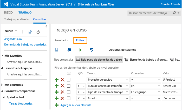 Editor de consultas