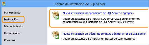 Nueva instalación de SQL Server