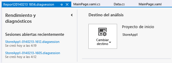 Abrir un archivo de sesión de diagnóstico guardado