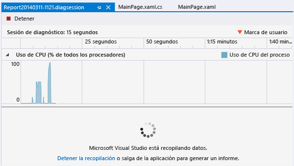 Detener la recolección de datos de CpuUsage