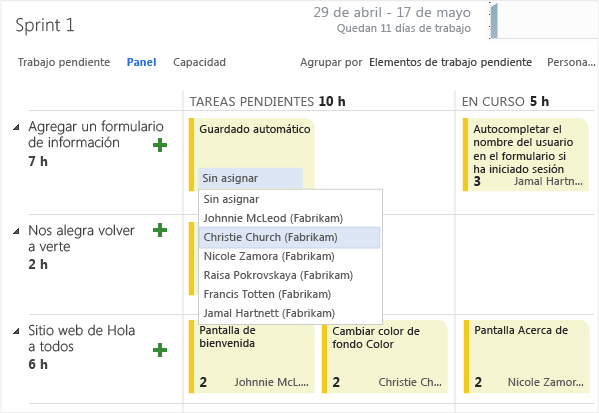 Asignar la tarea a una persona específica