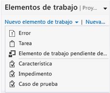 Elementos de trabajo de scrum