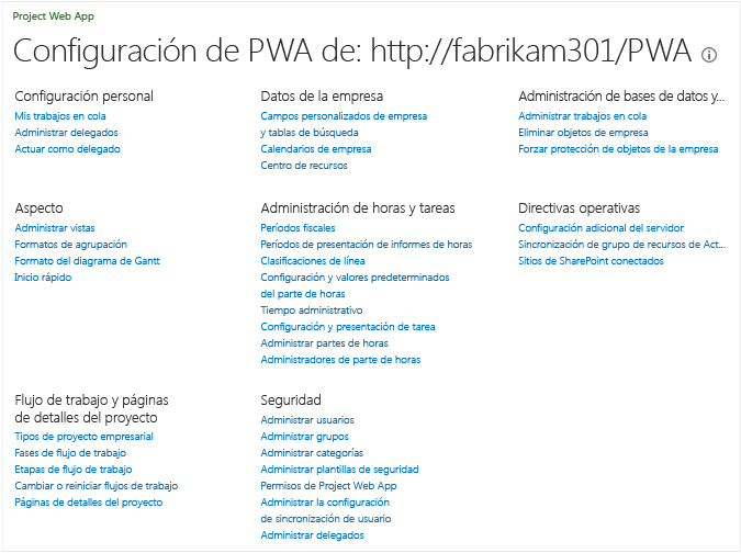 Configuración de PWA del modo de permisos de Project