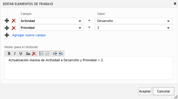 Modificación en masa (TWA)