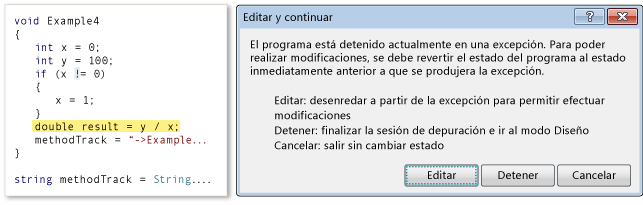 Edit and Continue dialog box