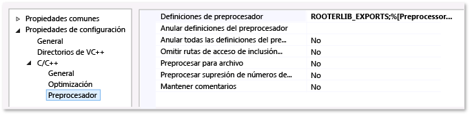 Agregar una definición de símbolo de preprocesador