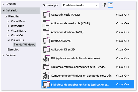 Crear una biblioteca de prueba unitaria de C++