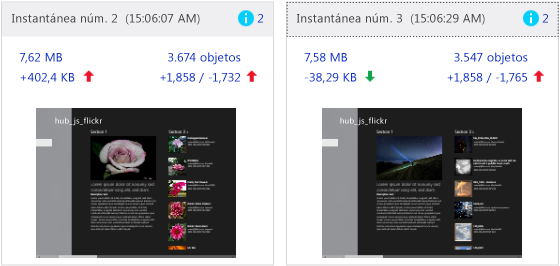 Segunda y tercera instantánea