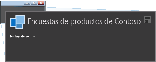 Pantalla de aplicación de encuesta en un explorador local