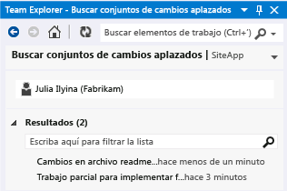 Buscar conjuntos de cambios aplazados