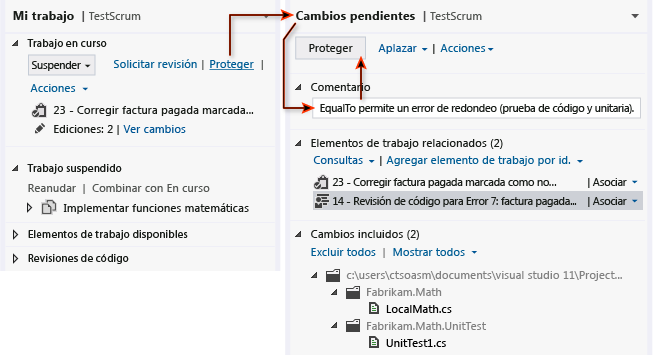 Proteger una actualización para corregir un error