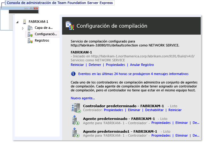 Consola de administración: Configuración del servidor de compilación
